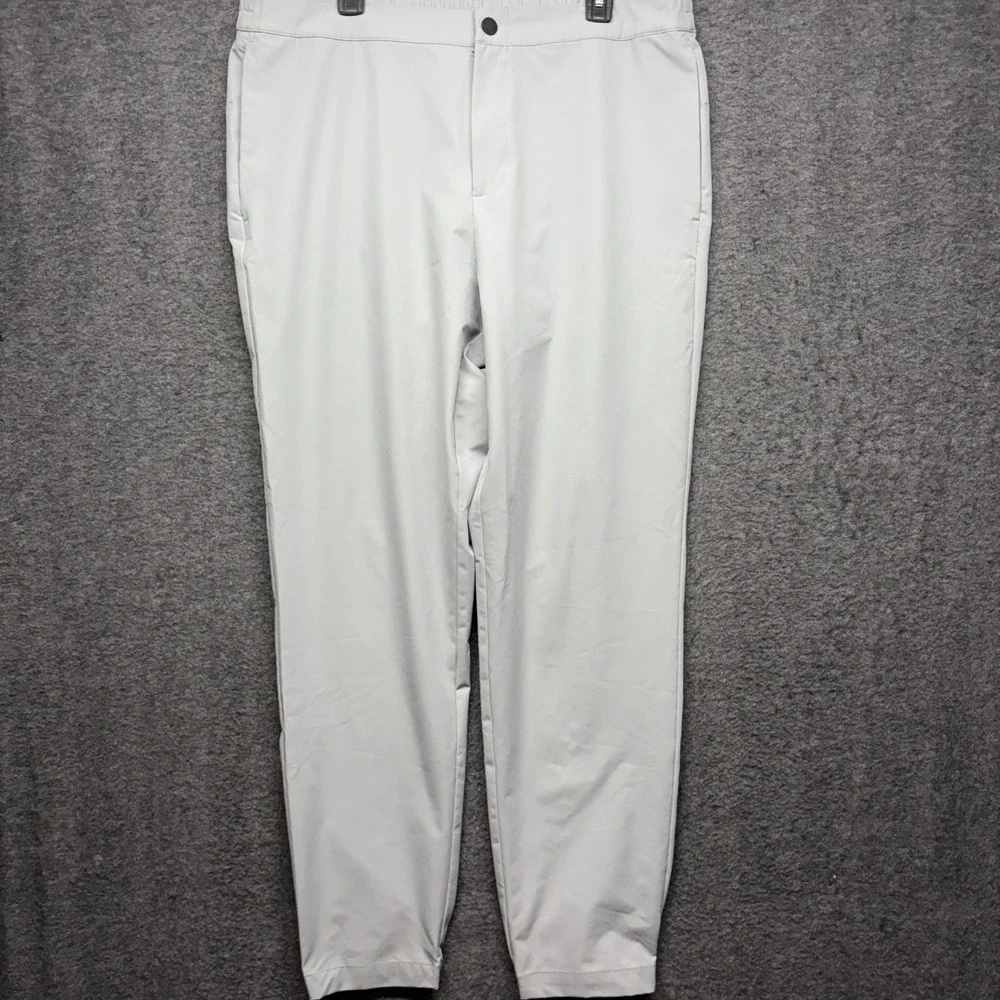 Banana Republic Mens Gray Performance Golf Pants Size 38 Elastic Waist Stretch